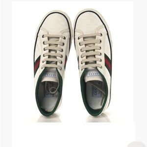 Gucci women’s  Sneakers in White with Red and Green Accents